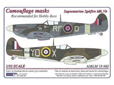 Camouflage painting masks S.Spitfire Mk.Vb - scheme &quot;A&quot - zdjęcie 1