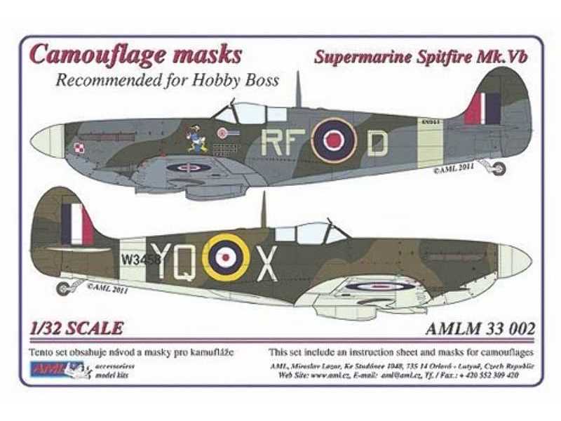 Camouflage painting masks S.Spitfire Mk.Vb - scheme "A" - zdjęcie 1 Camouflage painting masks S.Spitfire Mk.Vb - scheme "A" - zdjęcie 1