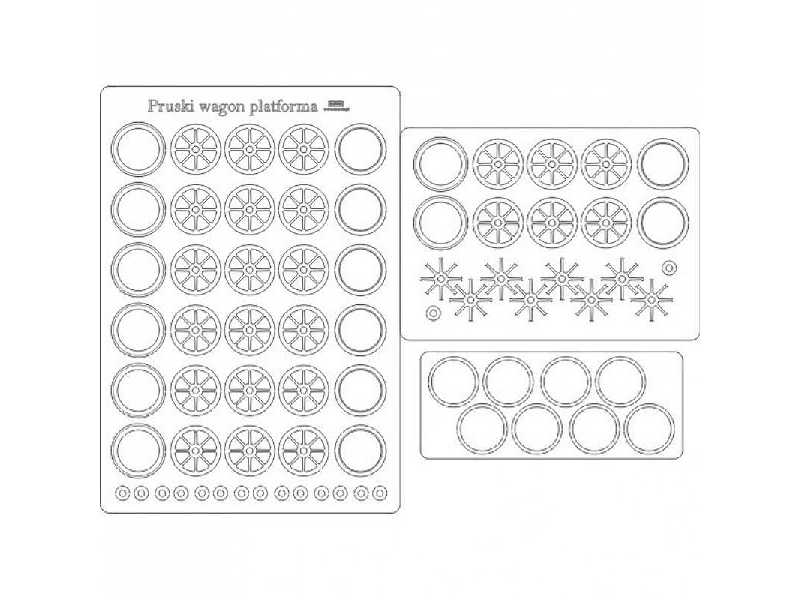 Pruski wagon platforma - koła - zdjęcie 1