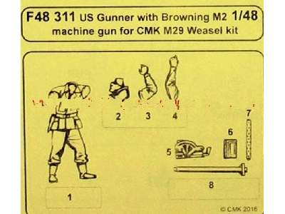 US Gunner with  Browning M2 machine gun for CMK Weasel kit - zdjęcie 4