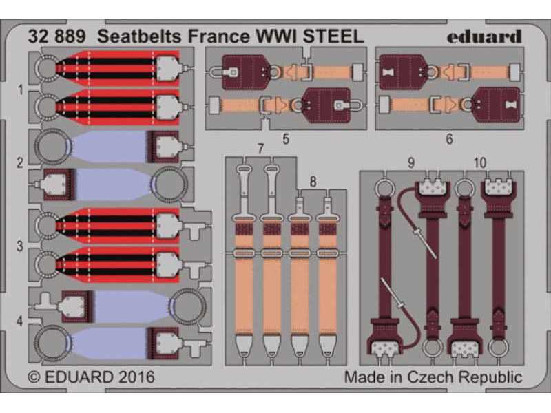 Seatbelts France WWI STEEL 1/32 - zdjęcie 1 Seatbelts France WWI STEEL 1/32 - zdjęcie 1