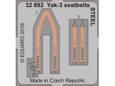 Yak-3 seatbelts STEEL 1/32 - Special Hobby - zdjęcie 1