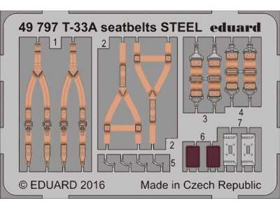 T-33A seatbelts STEEL 1/48 - Great Wall Hobby - zdjęcie 1