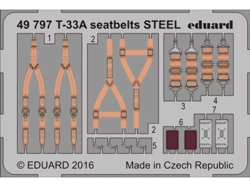 T-33A seatbelts STEEL 1/48 - Great Wall Hobby - zdjęcie 1 T-33A seatbelts STEEL 1/48 - Great Wall Hobby - zdjęcie 1