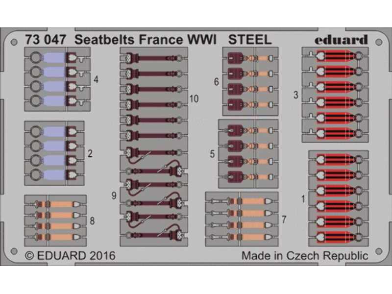 Seatbelts France WWI STEEL 1/72 - zdjęcie 1 Seatbelts France WWI STEEL 1/72 - zdjęcie 1