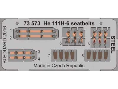 He 111H-6 seatbelts STEEL 1/72 - Airfix - zdjęcie 1