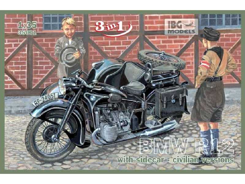 Motocykl BMW R12 z koszem - wersja cywilna - zdjęcie 1 Motocykl BMW R12 z koszem - wersja cywilna - zdjęcie 1