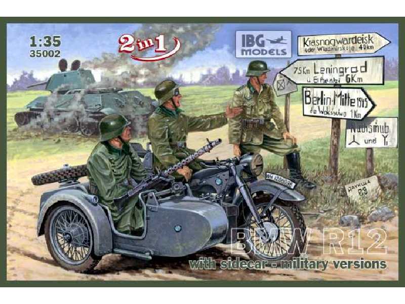Motocykl BMW R12 z koszem - wersja wojskowa - zdjęcie 1 Motocykl BMW R12 z koszem - wersja wojskowa - zdjęcie 1