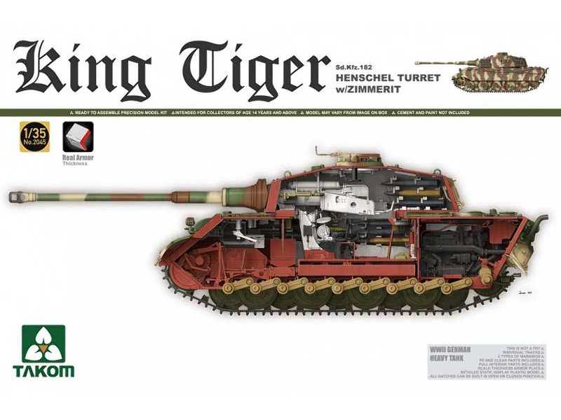 King Tiger Sd.Kfz.182 z wieżą Henschel'a, zimmeritem i wnętrzem - zdjęcie 1