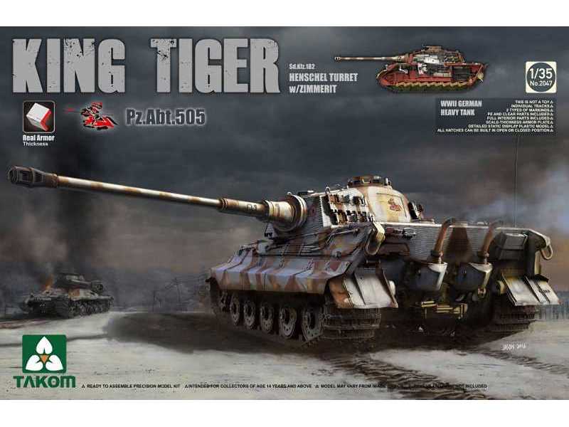 King Tiger Pz.ABT.505 z wieżą Henschel'a, zimmeritem i wnętrzem - zdjęcie 1 King Tiger Pz.ABT.505 z wieżą Henschel'a, zimmeritem i wnętrzem - zdjęcie 1