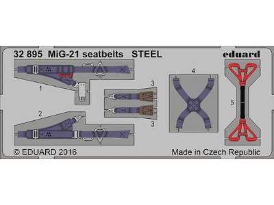 MiG-21 seatbelts STEEL 1/32 - zdjęcie 1