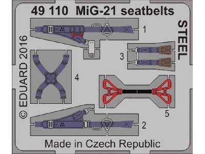 MiG-21 seatbelts STEEL 1/48 - zdjęcie 1
