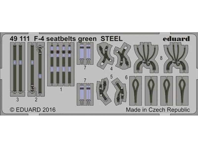 F-4 seatbelts green STEEL 1/48 - zdjęcie 1