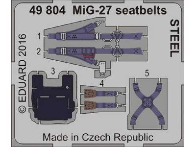 MiG-27 seatbelts STEEL 1/48 - Trumpeter - zdjęcie 1