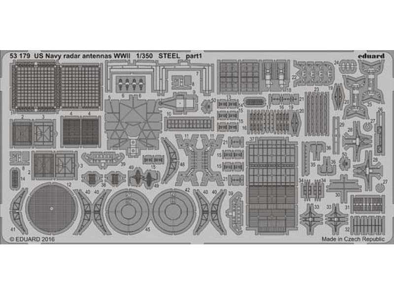 US Navy radar antenas WWII STEEL 1/350 - zdjęcie 1