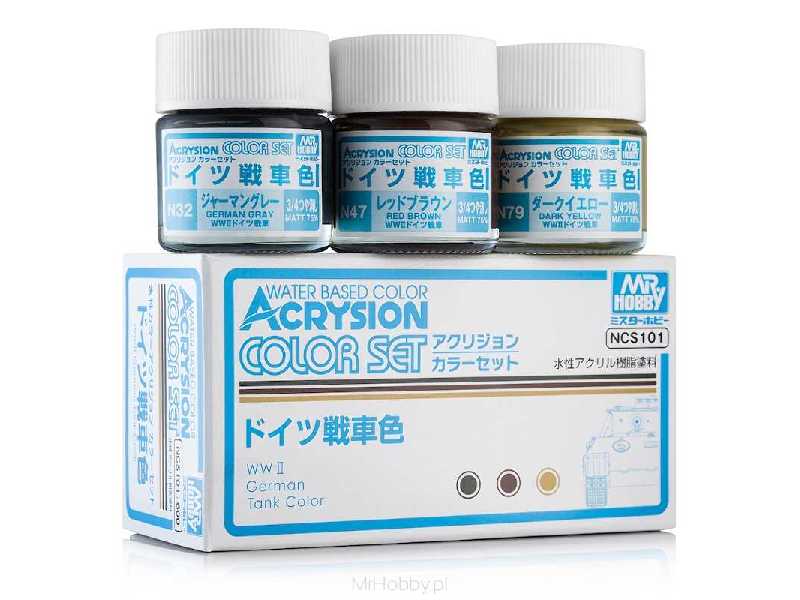 Zestaw farb Mr.Hobby Acrysion - German Tank Color Set - zdjęcie 1 Zestaw farb Mr.Hobby Acrysion - German Tank Color Set - zdjęcie 1