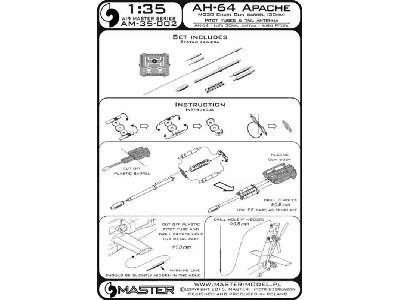 AH-64 Apache - lufa działka M230 (30mm), Rurki Pitota i antena ( - zdjęcie 1