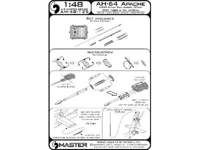 AH-64 Apache - lufa działka M230 (30mm), Rurki Pitota i antena ( - zdjęcie 1