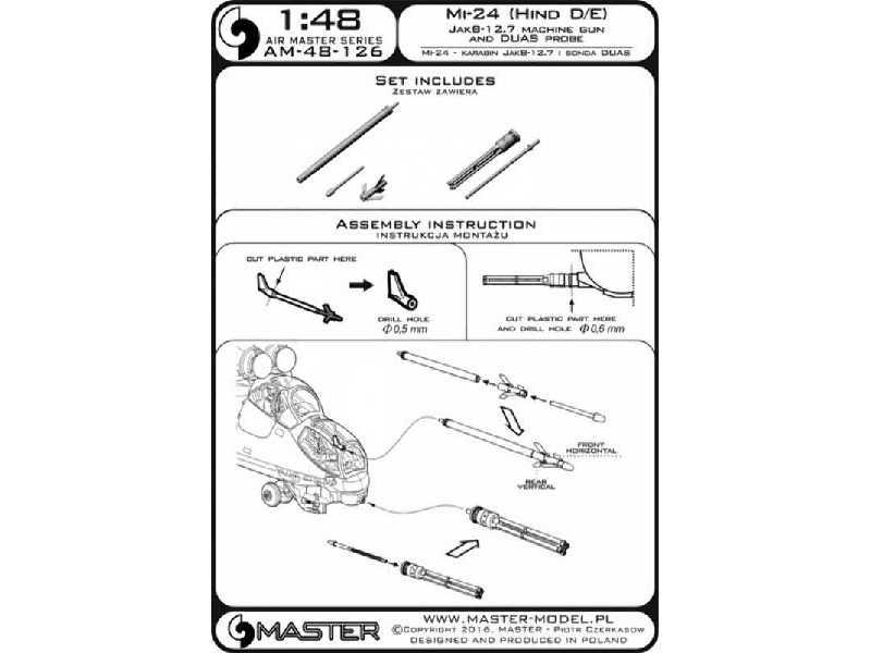 Mi-24 (Hind D/E) - karabin JakB-12.7 i sonda DUAS (metalowe i ży - zdjęcie 1