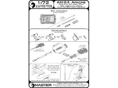 AH-64 Apache - lufa działka M230 (30mm), Rurki Pitota i antena ( - zdjęcie 1