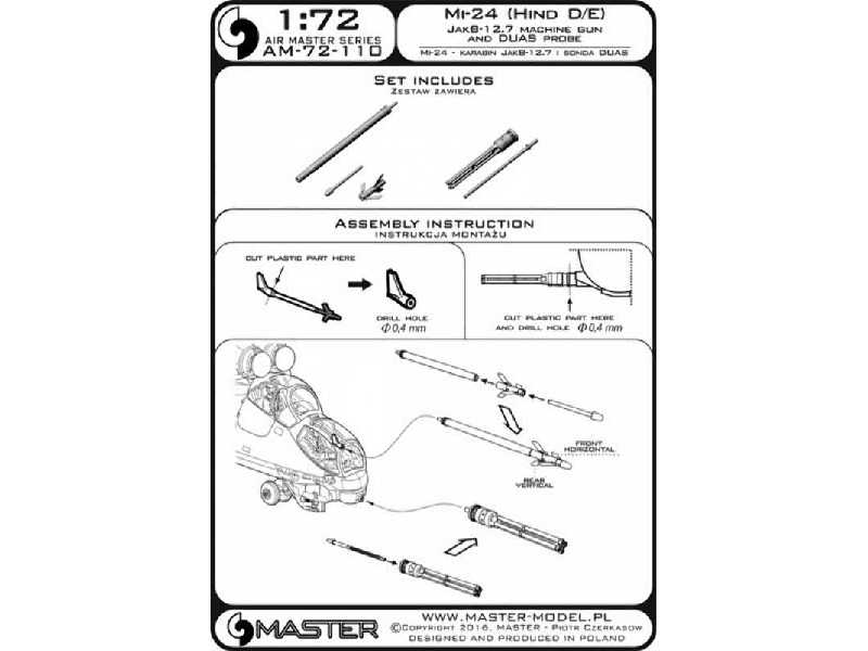 Mi-24 (Hind D/E) - karabin JakB-12.7 i sonda DUAS (metalowe i ży - zdjęcie 1 Mi-24 (Hind D/E) - karabin JakB-12.7 i sonda DUAS (metalowe i ży - zdjęcie 1