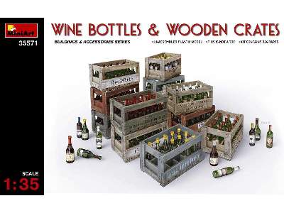Butelki na wino i skrzynki drewniane - zdjęcie 1