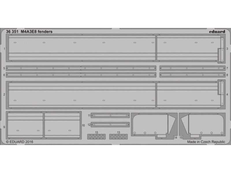 M4A3E8 fenders 1/35 - Italeri - zdjęcie 1 M4A3E8 fenders 1/35 - Italeri - zdjęcie 1