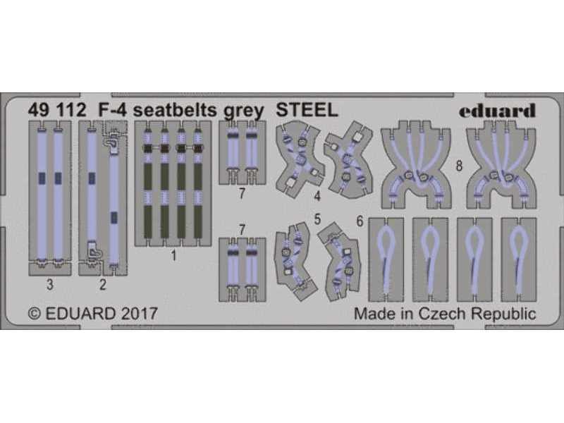 F-4 seatbelts grey STEEL 1/48 - zdjęcie 1