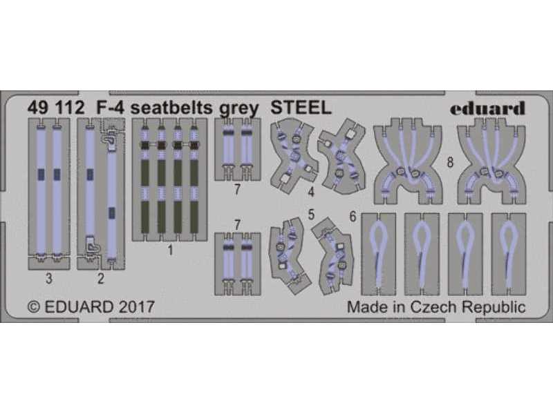 F-4 seatbelts grey STEEL 1/48 - zdjęcie 1 F-4 seatbelts grey STEEL 1/48 - zdjęcie 1