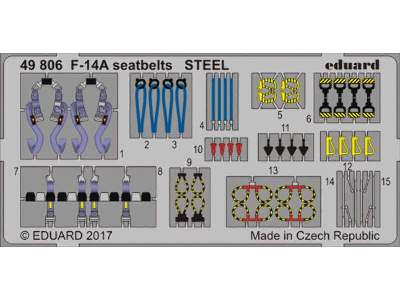 F-14A seatbelts STEEL 1/48 - Tamiya - zdjęcie 1