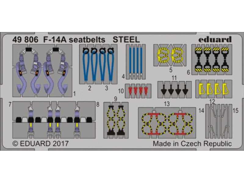F-14A seatbelts STEEL 1/48 - Tamiya - zdjęcie 1 F-14A seatbelts STEEL 1/48 - Tamiya - zdjęcie 1