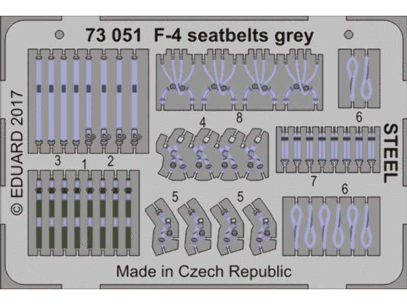 F-4 seatbelts grey STEEL 1/72 - zdjęcie 1