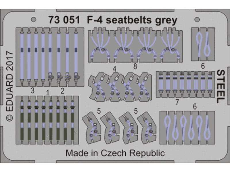 F-4 seatbelts grey STEEL 1/72 - zdjęcie 1 F-4 seatbelts grey STEEL 1/72 - zdjęcie 1