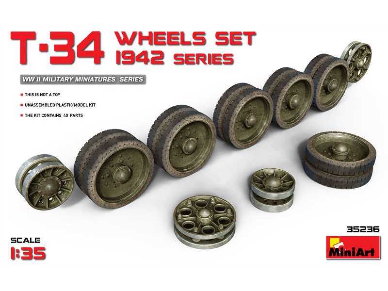 Zestaw kół do czołgu T-34 - 1942 - zdjęcie 1 Zestaw kół do czołgu T-34 - 1942 - zdjęcie 1