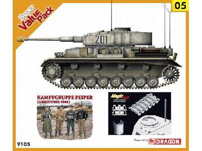 Pz.Beob.Wg. IV Ausf. J + figurki Kampfgruppe Peiper Ardeny - zdjęcie 1