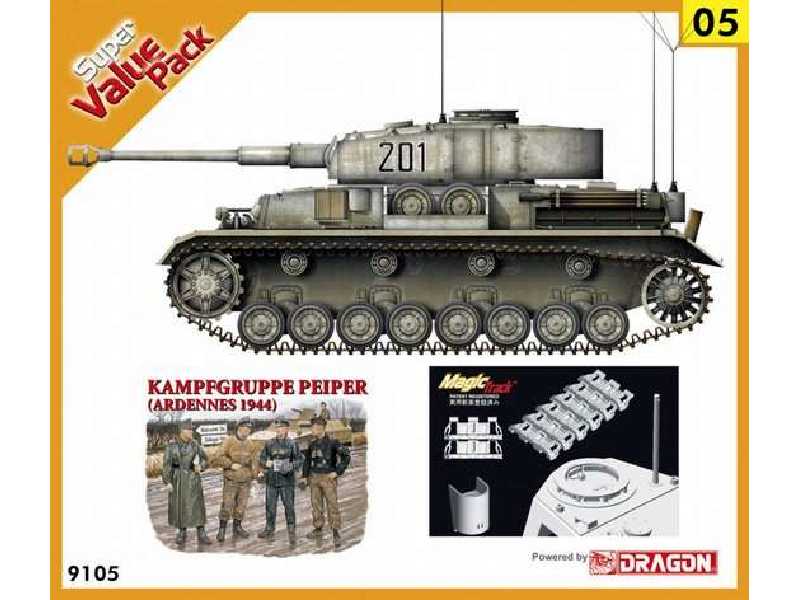 Pz.Beob.Wg. IV Ausf. J + figurki Kampfgruppe Peiper Ardeny - zdjęcie 1