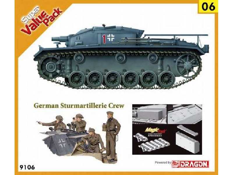 StuG. III Ausf. E + figurki German Sturmartillerie Crew 1940-45 - zdjęcie 1 StuG. III Ausf. E + figurki German Sturmartillerie Crew 1940-45 - zdjęcie 1