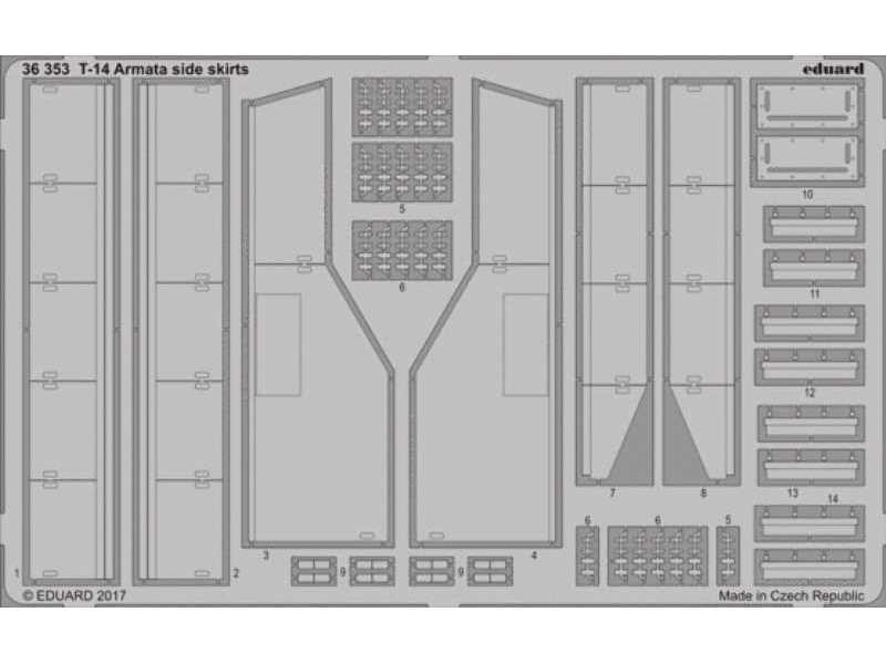 T-14 Armata side skirts 1/35 - Zvezda - zdjęcie 1 T-14 Armata side skirts 1/35 - Zvezda - zdjęcie 1