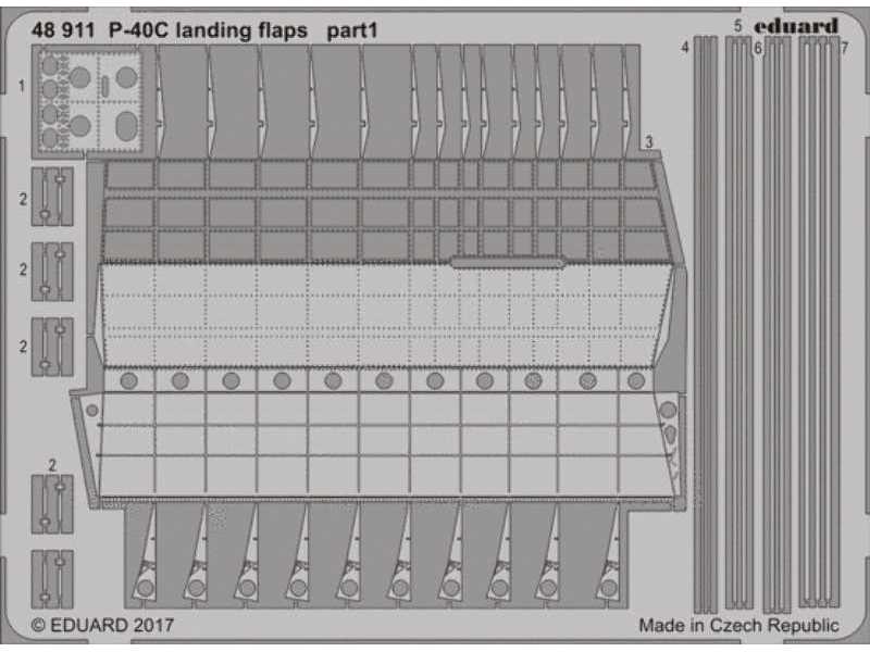 P-40C landing flaps 1/48 - Bronco - zdjęcie 1 P-40C landing flaps 1/48 - Bronco - zdjęcie 1