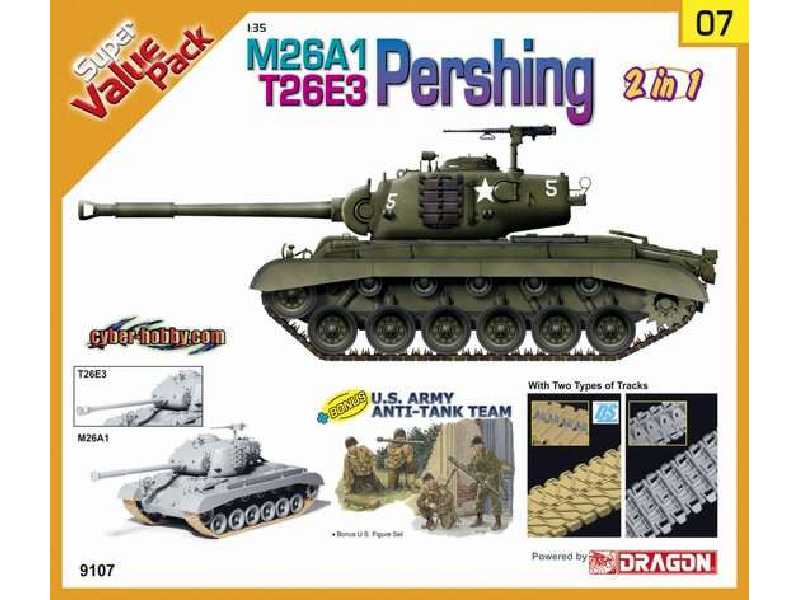 M26A1/T26E3 Pershing (2 in 1) + figurki US Anti-Tank Team - zdjęcie 1 M26A1/T26E3 Pershing (2 in 1) + figurki US Anti-Tank Team - zdjęcie 1