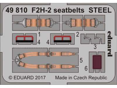F2H-2 seatbelts STEEL 1/48 - Kitty Hawk - zdjęcie 1