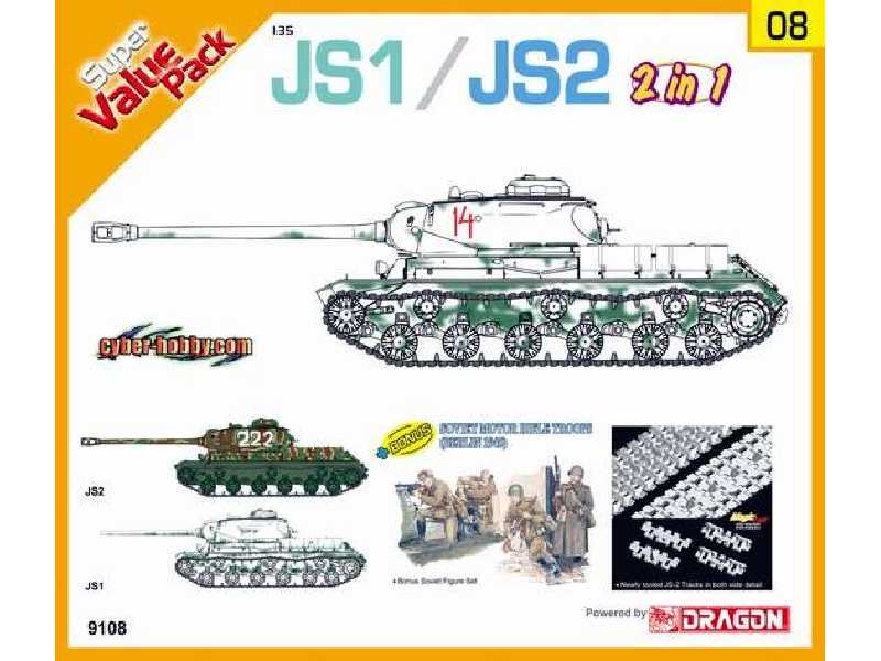JS1 / JS2 (2 w 1) + figurki Soviet Rifle Troops - zdjęcie 1 JS1 / JS2 (2 w 1) + figurki Soviet Rifle Troops - zdjęcie 1