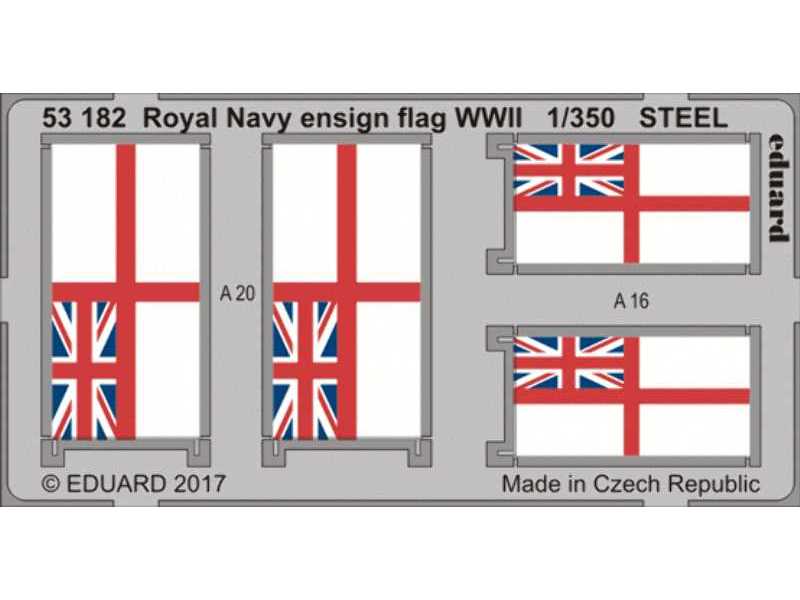 Royal Navy ensign flag WWII STEEL 1/350 - zdjęcie 1 Royal Navy ensign flag WWII STEEL 1/350 - zdjęcie 1