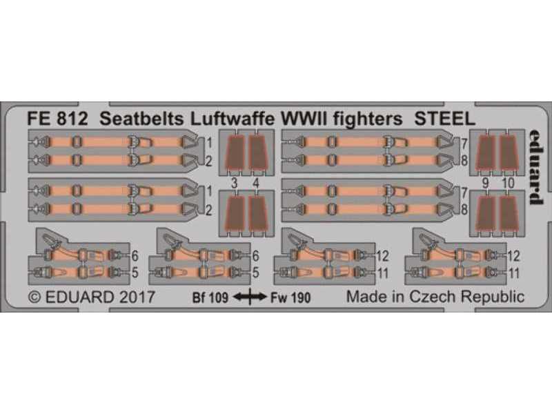Seatbelts Luftwaffe WWII fighters STEEL 1/48 - zdjęcie 1 Seatbelts Luftwaffe WWII fighters STEEL 1/48 - zdjęcie 1
