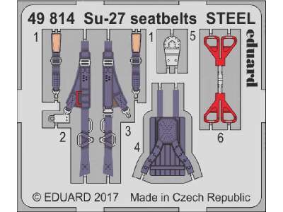 Su-27 seatbelts STEEL 1/48 - Hobby Boss - zdjęcie 1