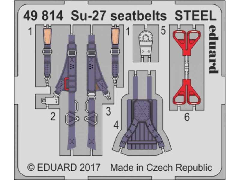 Su-27 seatbelts STEEL 1/48 - Hobby Boss - zdjęcie 1