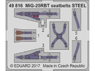 MiG-25RBT seatbelts STEEL 1/48 - zdjęcie 1