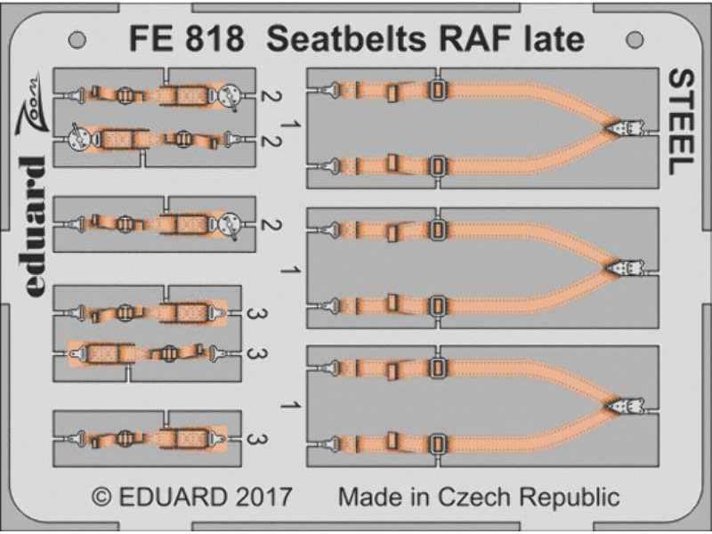 Seatbelts RAF late STEEL 1/48 - zdjęcie 1 Seatbelts RAF late STEEL 1/48 - zdjęcie 1