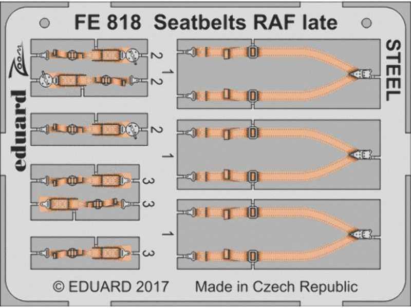 Seatbelts RAF late STEEL 1/48 - zdjęcie 1