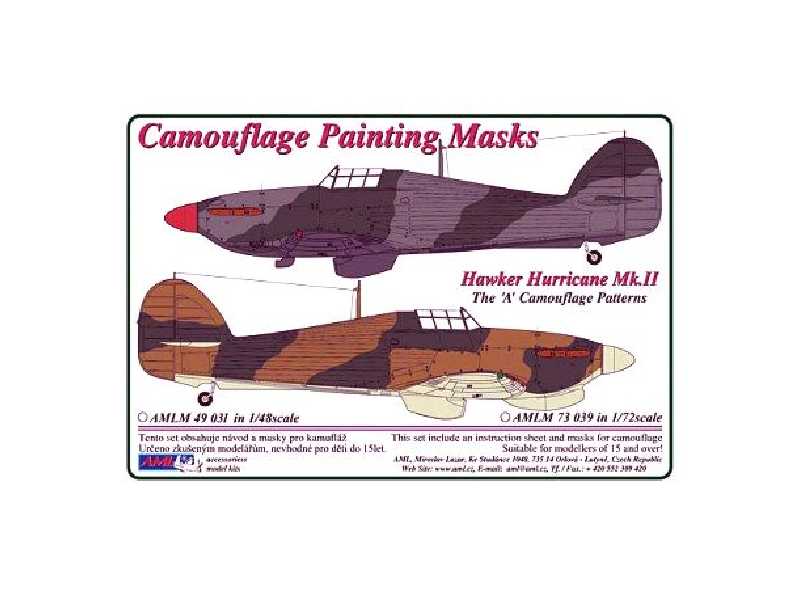 Hawker Hurricane Mk.II - Camouflage Painting Masks - zdjęcie 1 Hawker Hurricane Mk.II - Camouflage Painting Masks - zdjęcie 1